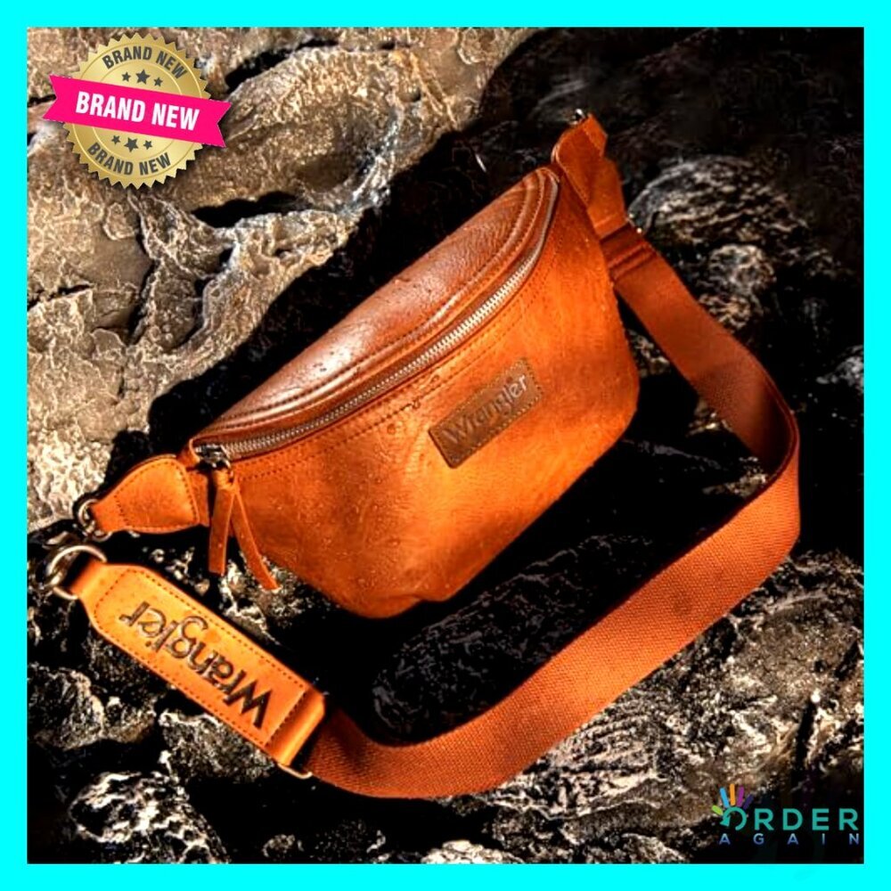 Large Crossbody Fanny Pack Sling Purse Travel Belt Bag Unisex Vintage Style - Picture 4 of 6